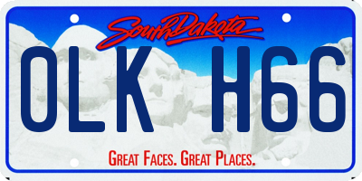 SD license plate 0LKH66