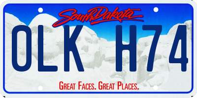 SD license plate 0LKH74