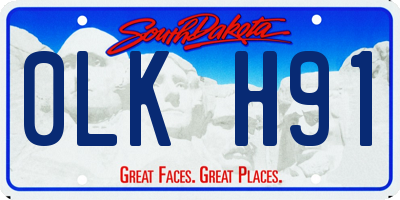 SD license plate 0LKH91