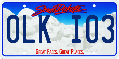 SD license plate 0LKI03