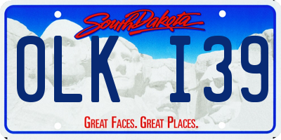 SD license plate 0LKI39