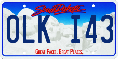 SD license plate 0LKI43