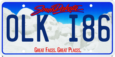 SD license plate 0LKI86