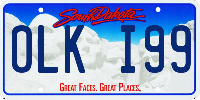 SD license plate 0LKI99