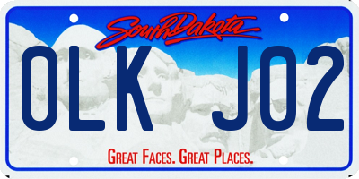 SD license plate 0LKJ02