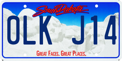 SD license plate 0LKJ14