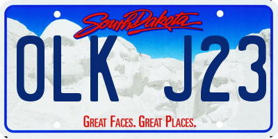 SD license plate 0LKJ23