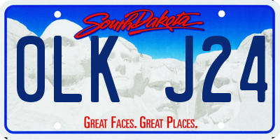 SD license plate 0LKJ24
