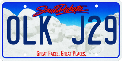 SD license plate 0LKJ29
