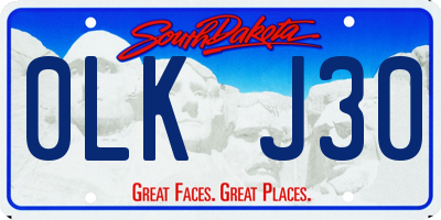 SD license plate 0LKJ30