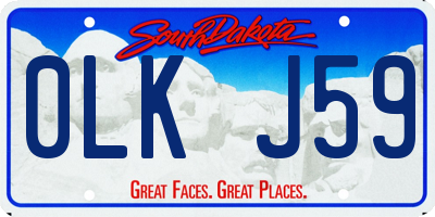 SD license plate 0LKJ59