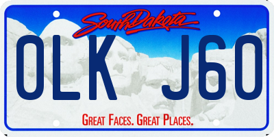 SD license plate 0LKJ60
