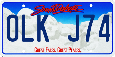 SD license plate 0LKJ74