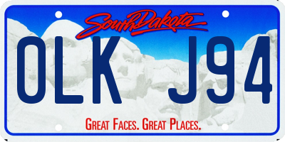 SD license plate 0LKJ94
