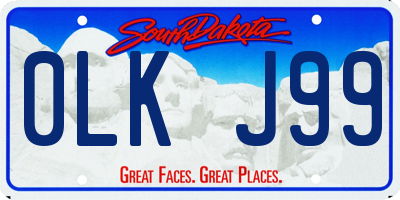 SD license plate 0LKJ99
