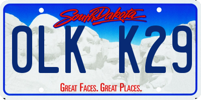 SD license plate 0LKK29