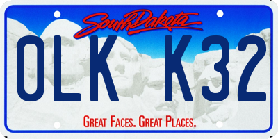 SD license plate 0LKK32
