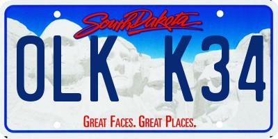 SD license plate 0LKK34