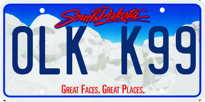 SD license plate 0LKK99