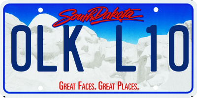 SD license plate 0LKL10