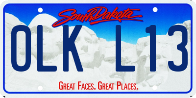 SD license plate 0LKL13