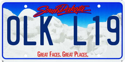 SD license plate 0LKL19