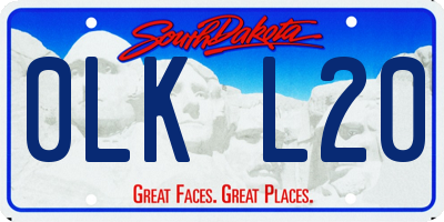SD license plate 0LKL20