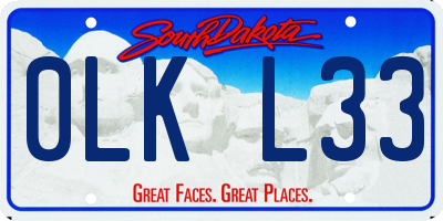 SD license plate 0LKL33