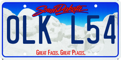 SD license plate 0LKL54