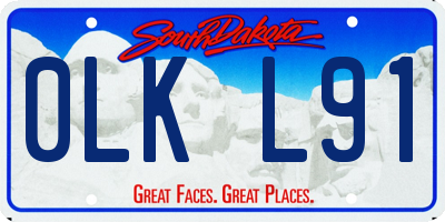 SD license plate 0LKL91
