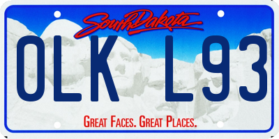 SD license plate 0LKL93