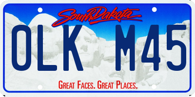 SD license plate 0LKM45