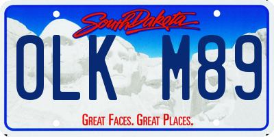 SD license plate 0LKM89