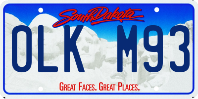 SD license plate 0LKM93