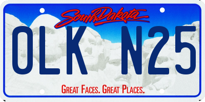 SD license plate 0LKN25