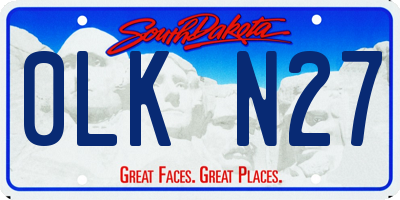 SD license plate 0LKN27