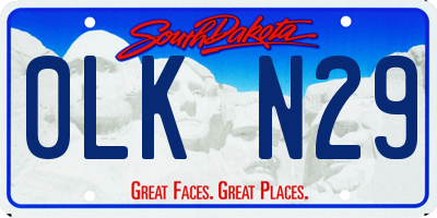 SD license plate 0LKN29