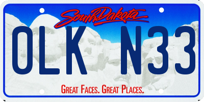 SD license plate 0LKN33
