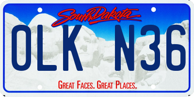SD license plate 0LKN36