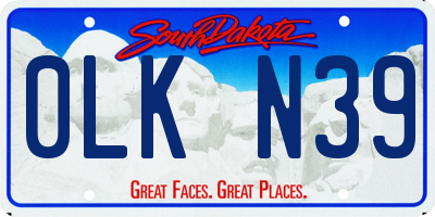 SD license plate 0LKN39