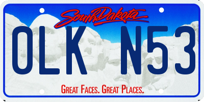 SD license plate 0LKN53