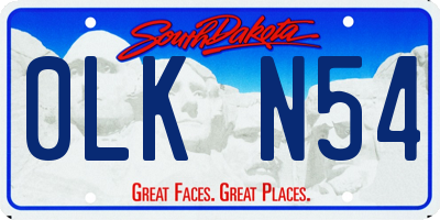 SD license plate 0LKN54