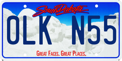 SD license plate 0LKN55