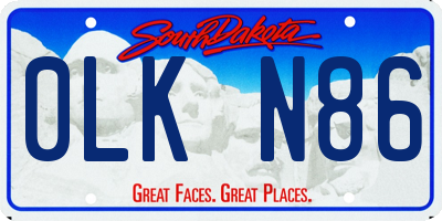 SD license plate 0LKN86