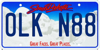 SD license plate 0LKN88