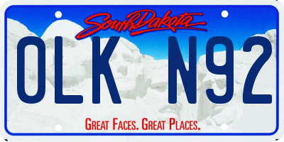 SD license plate 0LKN92