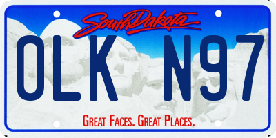 SD license plate 0LKN97