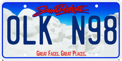SD license plate 0LKN98