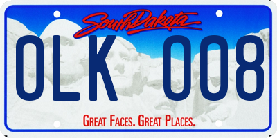 SD license plate 0LKO08