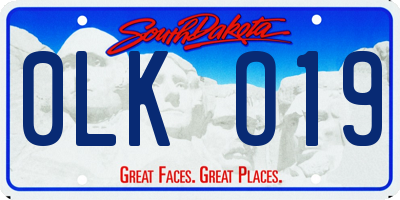 SD license plate 0LKO19